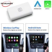 PolarLander Smart Car Play Box USB White Adapter Car Play Dongle WiFi Casting Car Machine Apple Wireless Android Auto Bluetooth