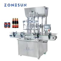 ZONESUN Paste Filling Machine ZS-YT2T Automatic Tomato Sauce Cream Shampoo Honey Liquid Bottle Filler For Production