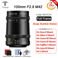 TTArtisan 100mm F2.8 M42 Soap Bubble Boken Camera Lens Large Aperture Full Frame Lens For Sony E Canon Fuji Nikon Leica L/M
