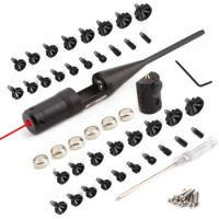 Laser Bore Sight Kit .177 22 to .68 Caliber Rifle Collimator with 18 Adapters Pistol Laser Boresighter
