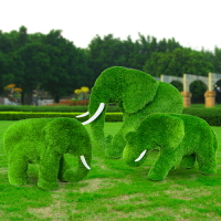 戶外雕塑大象仿草皮擺件園林景觀綠植動物大型卡通花園庭院裝飾品