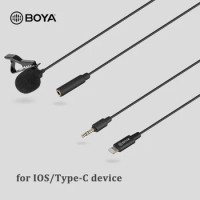 BOYA BY-M2 M3 Digital Lavalier Microphone Lapel Clip-on Video Mic For iPhone iPad laptop IOS Android device USB Type C Phone Mic