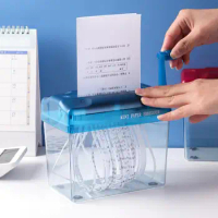Manual Paper Shredder Clear Visible Anti-slip Mini Hand A4 Paper Cutting Shredding Tool Home Office Supplies Trituradora