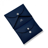 【Hermes 愛馬仕】Calvi Duo 卡片夾/零錢包(海軍藍 Bleu Navy x 牛皮 Epsom)