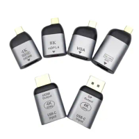 Type C USB 3.1 To HDMI-Compatible DP VGA miniDP MDP RJ45 Adapter Plug Converter Projection 4K/8k 60Hz USB C Male Female HD Video