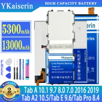 YKaiserin Battery For Samsung Tab Pro 8.4/A 10.1 2016 2019 9.7 8.0 7.0/A2 10.5/E 9.6/T320/T580/T550/T350/T280/T510/T590/T567