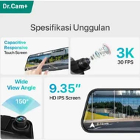 Dr.Cam+ VISION 1 - Dashcam Spion DVR Mobil 3K Camera with WiFi Clear Night Vision DVR
