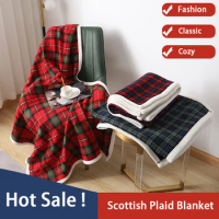 Scottish Warm Plaid Blanket Soft Cashmere Double Blanket for Chirldren Euro Winter Sherpa Fleece Throw Plaid on The Sofa