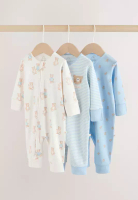 NEXT Two Way Zip Baby Sleepsuits 3 Pack