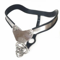 Black emperor's new style stainless steel men's chastity restraint belt chastity cage