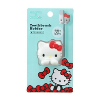 小禮堂 Hello Kitty 大臉造型吸盤式牙刷架 牙刷收納架 塑膠牙刷架 (紅白)