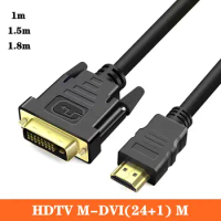 HDMI Compatible To DVI (24+1) Cable, Computer Connection To Monitor, HD Conversion Cable, 18+1 Laptop TV, Pure Copper
