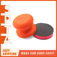 SPTA 3”Car Hand Wax Applicator Polish Clay Disc Pad Kit Sponge Tire Dressing Applicator with Grip Magic Clay Pad