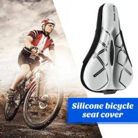 Non-slip Silicone Bike Saddle Cushion Comfortable Memory Foam Bicycle Seat Cover with Rain Cover Soft Silicone for Mountain