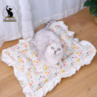 Satin Pet Dog Cat Mat Kennel Cushion Soft Cage Warm Pad Bed Washable Pet Pillow Mat Supplies