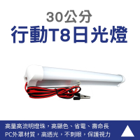 行動T5日光燈 DC12V 兩入 可接電瓶或行動電源 長條燈支架燈 B-T512V30*2