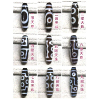 Local Ready Stock Natural Tibetan Agate Dzi Beads 12X38mm