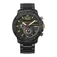 Alexandre Christie AC 6627 MC Jam Tangan pria Chronograph Dual Tone Dial Black Stainless Steel Strap
