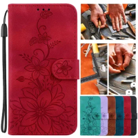 Wallet Bags Flip Cover Flower Case For Xiaomi 11 Lite 5G NE Mi 11i 11X 11T Pro Mi11T 5G Magnetic Leather Phone Cases Lily Fundas