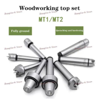 4Pcs MT1/MT2 Wood Lathe Turning Spur Live Center Set Taper Tool For Wood Metalworking Bored Tailstock Lathe Milling Machine