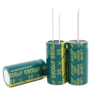 10PCS--100PCS/lot 35V 6800UF 18*35MM high frequency low impedance aluminum electrolytic capacitor 6800uf 35v