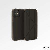 Pipetto iPhone 12 mini 5.4吋 Origami Folio 多角度折疊皮套 黑色(iPhone 保護皮套)