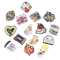 Colors Pencil Learning Supplies Acrylic Charms Glitter Epoxy Pedant Fit DIY ID Card Badge Holder Jewelry Making Teacher Gift