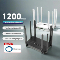 Router 8 port, 1 port WAN, 4 port LAN, 1200 Mbps Dilengkapi dengan 1 kabel jaringan, mendukung tekno