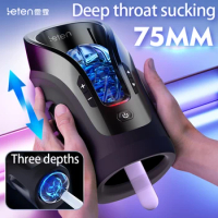 2024 Leten Thrusting-Pro Automatic Telescopic 75MM Powerful Thrusting Vagina High Speed Intellegent Masturbator Sex Toys for Men