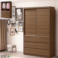 IDEA-家具系列木紋5X7抽屜滑門式衣櫃