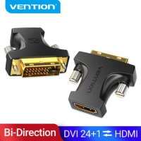 Vention DVI to HDMI Adapter Bi-directional DVI-D 24+1 Male to HDMI Female Cable Converter Connector for TV Projector HDMI to DVI