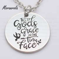 New arried Inspirational Jewelry "All of God's Grace in One ting Face "Jewelry copper Necklace &amp; Keychain charm Gods Grace