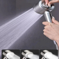 3 Mode 304 Stainless Steel Shower Head High-pressure Adjustable Spray Handheld Water Saving Rainfall Bathroom Accessories