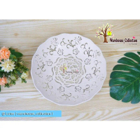 EW634 6 PCS Piring Rotan Bunga / Piring Plastik Bunga Putih / Piring Plastik Murah / Piring Cantik B
