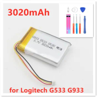 NEW 0 Cycle 3020mAh 533-000132 Battery for Logitech G533 G933 High Quality Mobile Phone Replacement Accumulator