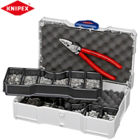 KNIPEX 97 90 05 Crimp Assortment Crimping Pliers With Wire Clamp Without Collar Equipped With Various Straps