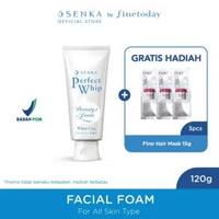 [B1G3] - SENKA Perfect White Clay Facial Foam [120 g] Free Fino Hair Mask (3 Pcs)