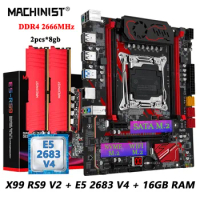 MACHINIST X99 Motherboard Kit Powered by Intel Xeon E5 2683 V4 CPU + DDR4 2x8GB 2666MHz RAM Quad Channel RAM PC Combo X99 RS9