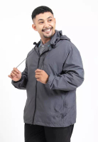 FOREST Forest Plus Size Windbreaker Water Repellent Jacket - 30389-03DkGrey