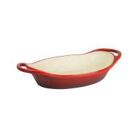 Lodge Enamel Cast Iron Dutch Oven 2 Quart Oval Casserole 1.8L enameled
