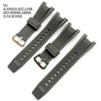 Watches Accessories for Casio G-SHOCK GST-210B GST-W300G S300G S110 W100G Series Watchband Rubber Strap Man Silicone Bottom