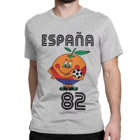 T-shirt Naranjito untuk lelaki berkualiti tinggi, leher bulat, Spanyol 82, maskot Sepanyol 1982, T-s