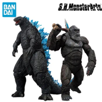In Stock BANDAI S.H.MonsterArts Godzilla x Kong The New Empire Godzilla King Kong PVC Anime Figures Model Action Figures Toy