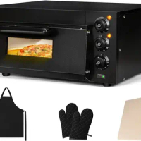 Indoor Pizza Oven Countertop Electric Pizza Oven 1800W Commercial Oven with Stone and Timer