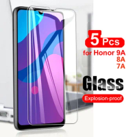 5Pcs Tempered Glass For Huawei Honor 9A 9C 9X Pro 8A 8C 8X 7A 7X Screen Protector Film Anti-Scratch Glass Phone Guard 10H Clear