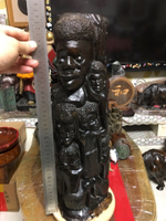 海外回流非洲黑檀木木雕，非洲家族樹人物木雕，一個大人和15個