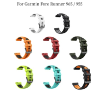 22mm Universal Multicolour Watch Strap for Garmin Fore Runner 965/955 Rubber Sweat-proof Band Watch Accessories
