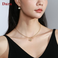 輕奢小眾設計感珍珠貝殼項鏈女夏 年新款氣質簡約鎖骨鏈吊墜