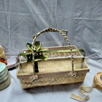 Wadah kemasan hantaran Besek Nikahan 28x17/hantaran/nikahan/seserahan/hampers/bingkisan/wedding/hadi