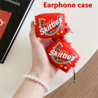 Cute 3D Rainbow Candy Headphone Cover For Samsung Galaxy Buds 2 Pro With Keychain Silicone Cover Anti-drop